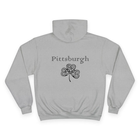 Pittsburgh Irish Clover - Print on back - Champion Hoodie Hoodie - YinzerShop