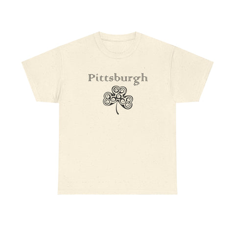 Pittsburgh Irish Clover - Unisex Heavy Cotton Tee T-Shirt - YinzerShop