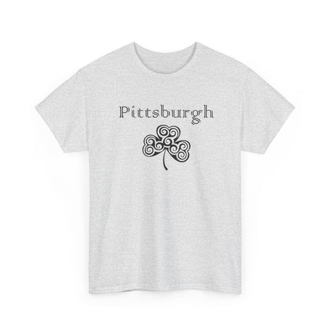 Pittsburgh Irish Clover - Unisex Heavy Cotton Tee T-Shirt - YinzerShop