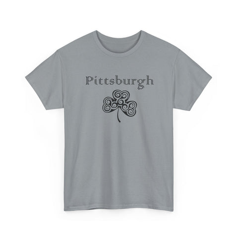 Pittsburgh Irish Clover - Unisex Heavy Cotton Tee T-Shirt - YinzerShop