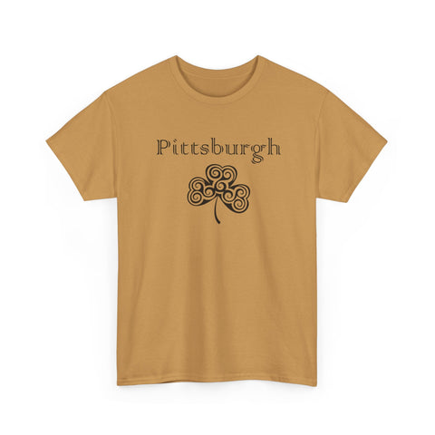 Pittsburgh Irish Clover - Unisex Heavy Cotton Tee T-Shirt - YinzerShop