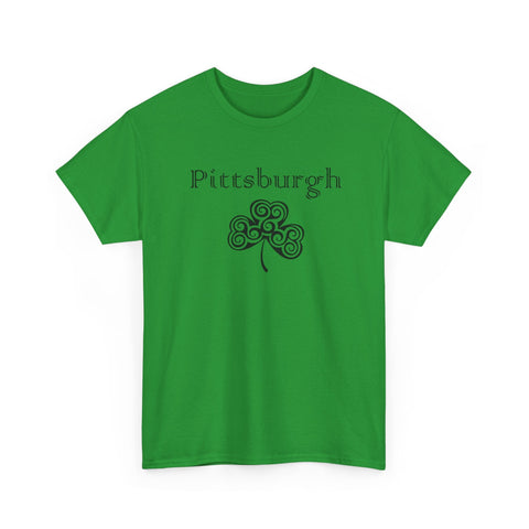 Pittsburgh Irish Clover - Unisex Heavy Cotton Tee T-Shirt - YinzerShop