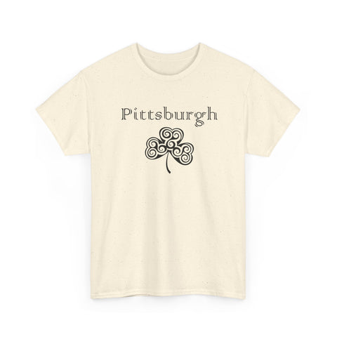 Pittsburgh Irish Clover - Unisex Heavy Cotton Tee T-Shirt - YinzerShop