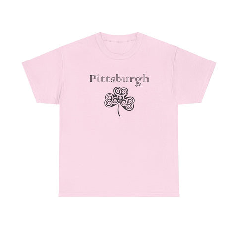 Pittsburgh Irish Clover - Unisex Heavy Cotton Tee T-Shirt - YinzerShop