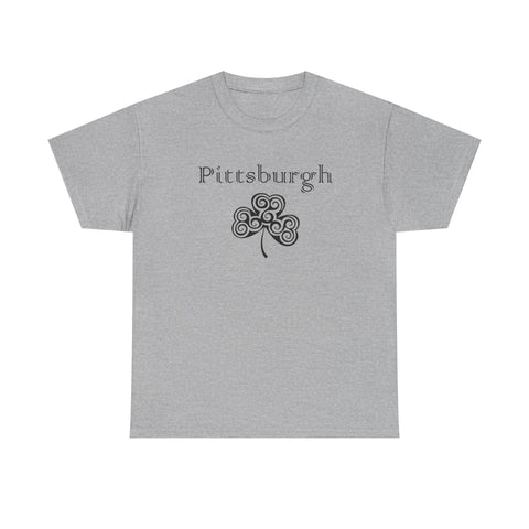 Pittsburgh Irish Clover - Unisex Heavy Cotton Tee T-Shirt - YinzerShop