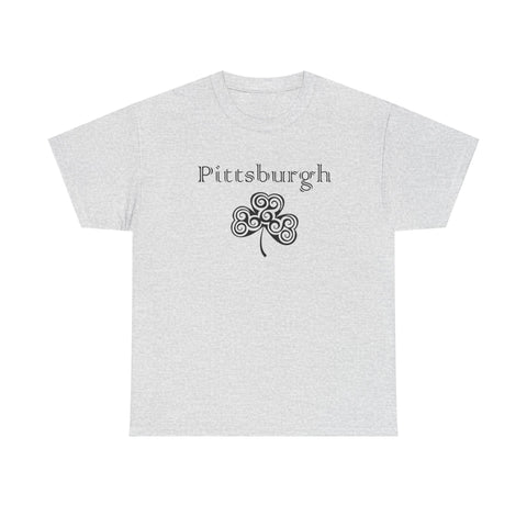 Pittsburgh Irish Clover - Unisex Heavy Cotton Tee T-Shirt - YinzerShop