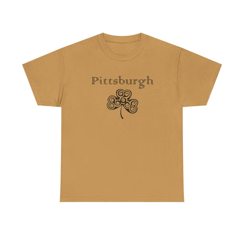 Pittsburgh Irish Clover - Unisex Heavy Cotton Tee T-Shirt - YinzerShop