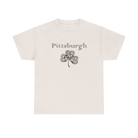 Pittsburgh Irish Clover - Unisex Heavy Cotton Tee T-Shirt - YinzerShop