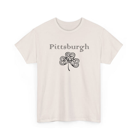 Pittsburgh Irish Clover - Unisex Heavy Cotton Tee T-Shirt - YinzerShop