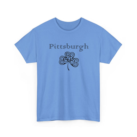 Pittsburgh Irish Clover - Unisex Heavy Cotton Tee T-Shirt - YinzerShop