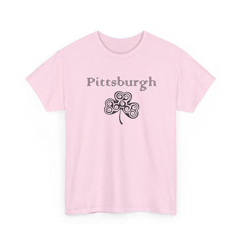 Pittsburgh Irish Clover - Unisex Heavy Cotton Tee T-Shirt - YinzerShop