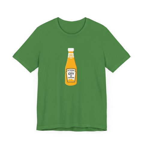Pittsburgh is the City of Champions Ketchup Bottle Short Sleeve T-shirt T-Shirt - YinzerShop