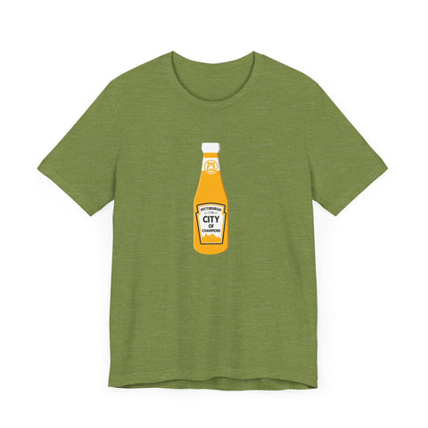 Pittsburgh is the City of Champions Ketchup Bottle Short Sleeve T-shirt T-Shirt - YinzerShop