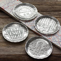 Pittsburgh Keystone Coaster – Hand Forged Aluminum Drink Coaster with Riveted Steel Design Key Chain - YinzerShop
