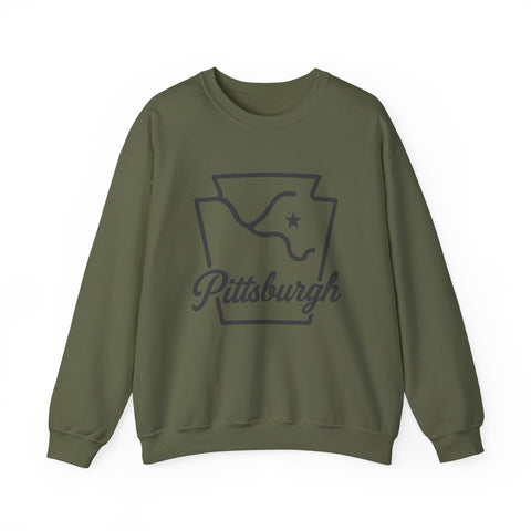 Pittsburgh Keystone Rivers - Heavy Blend™ Crewneck Sweatshirt Sweatshirt - YinzerShop