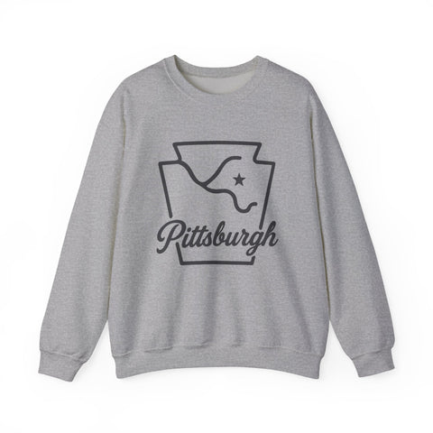 Pittsburgh Keystone Rivers - Heavy Blend™ Crewneck Sweatshirt Sweatshirt - YinzerShop
