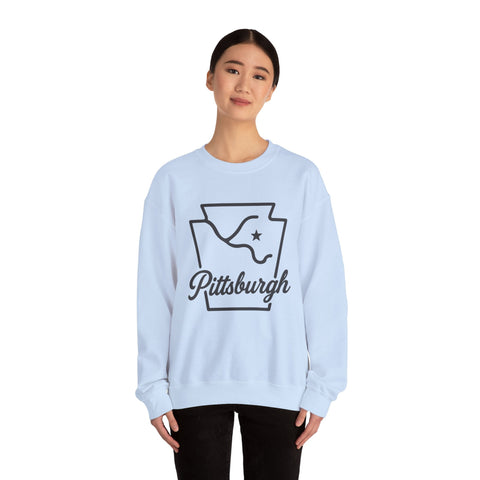 Pittsburgh Keystone Rivers - Heavy Blend™ Crewneck Sweatshirt Sweatshirt - YinzerShop