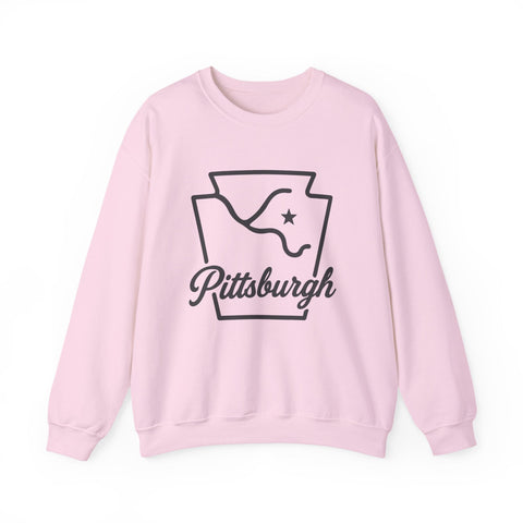 Pittsburgh Keystone Rivers - Heavy Blend™ Crewneck Sweatshirt Sweatshirt - YinzerShop