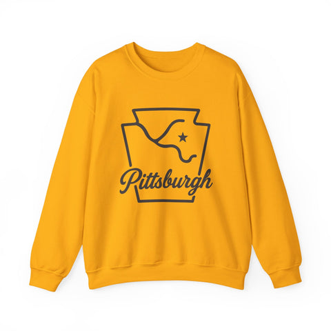Pittsburgh Keystone Rivers - Heavy Blend™ Crewneck Sweatshirt Sweatshirt - YinzerShop