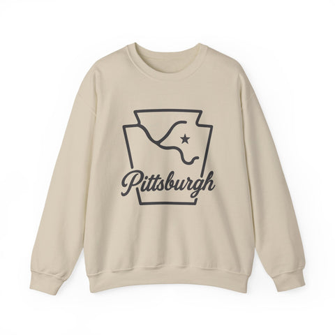 Pittsburgh Keystone Rivers - Heavy Blend™ Crewneck Sweatshirt Sweatshirt - YinzerShop