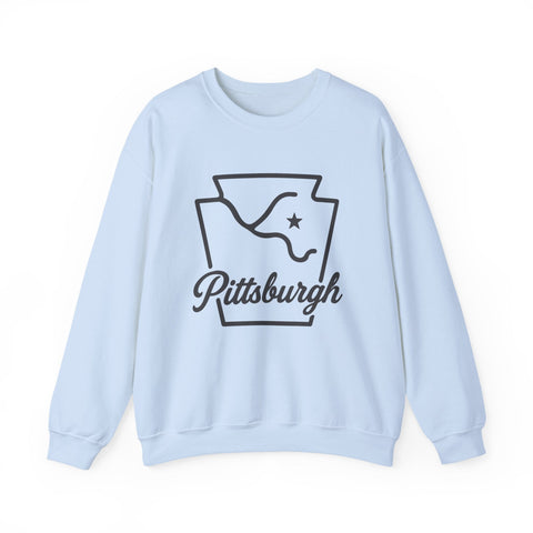 Pittsburgh Keystone Rivers - Heavy Blend™ Crewneck Sweatshirt Sweatshirt - YinzerShop