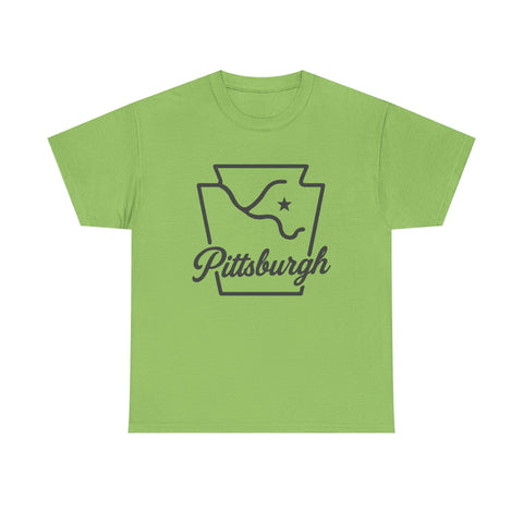 Pittsburgh Keystone Rivers - Unisex Heavy Cotton Tee T-Shirt - YinzerShop
