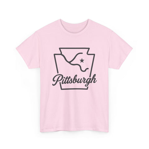 Pittsburgh Keystone Rivers - Unisex Heavy Cotton Tee T-Shirt - YinzerShop