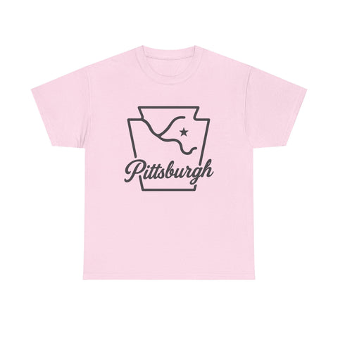 Pittsburgh Keystone Rivers - Unisex Heavy Cotton Tee T-Shirt - YinzerShop