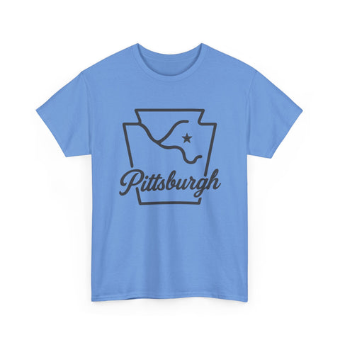 Pittsburgh Keystone Rivers - Unisex Heavy Cotton Tee T-Shirt - YinzerShop
