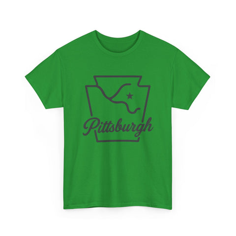 Pittsburgh Keystone Rivers - Unisex Heavy Cotton Tee T-Shirt - YinzerShop