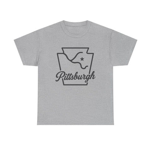 Pittsburgh Keystone Rivers - Unisex Heavy Cotton Tee T-Shirt - YinzerShop
