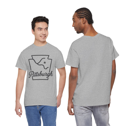 Pittsburgh Keystone Rivers - Unisex Heavy Cotton Tee T-Shirt - YinzerShop
