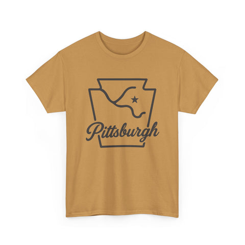 Pittsburgh Keystone Rivers - Unisex Heavy Cotton Tee T-Shirt - YinzerShop