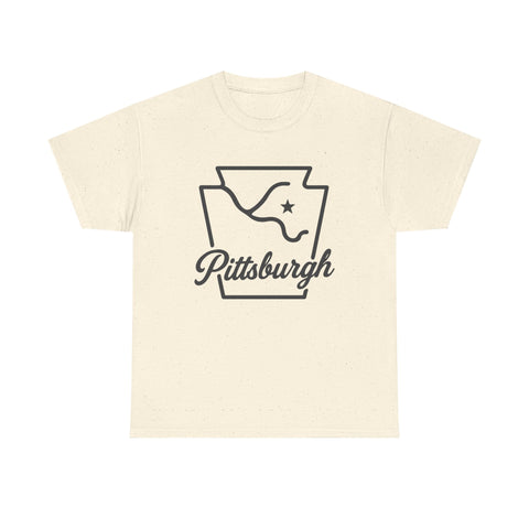 Pittsburgh Keystone Rivers - Unisex Heavy Cotton Tee T-Shirt - YinzerShop
