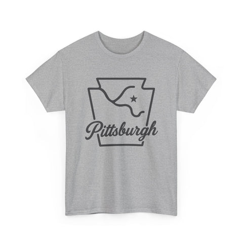 Pittsburgh Keystone Rivers - Unisex Heavy Cotton Tee T-Shirt - YinzerShop