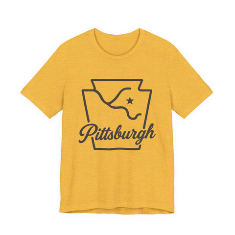 Pittsburgh Keystone Rivers - Unisex Jersey Short Sleeve Tee T-Shirt - YinzerShop