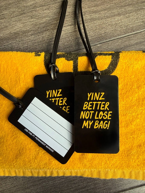 Pittsburgh Luggage Tag – Yinz Better Not Lose My Bag | Durable Vinyl Travel ID Luggage Tag - YinzerShop