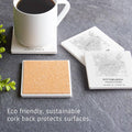 Pittsburgh Map Coasters - Square Ceramic Drink Coasters Set of 4 | Minimalistic Design Coaster - YinzerShop