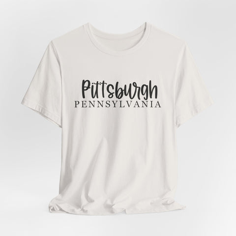Pittsburgh Map (Print on Back) - Unisex Jersey Short Sleeve Tee T-Shirt - YinzerShop