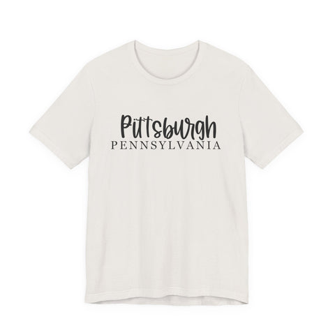Pittsburgh Map (Print on Back) - Unisex Jersey Short Sleeve Tee T-Shirt - YinzerShop