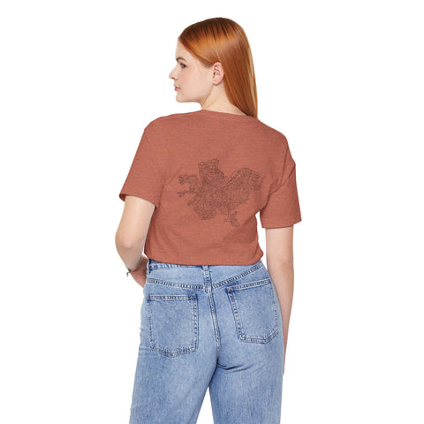 Pittsburgh Map (Print on Back) - Unisex Jersey Short Sleeve Tee T-Shirt - YinzerShop