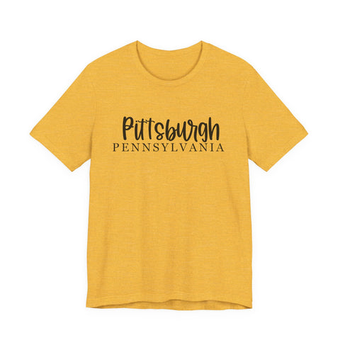 Pittsburgh Map (Print on Back) - Unisex Jersey Short Sleeve Tee T-Shirt - YinzerShop