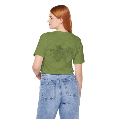 Pittsburgh Map (Print on Back) - Unisex Jersey Short Sleeve Tee T-Shirt - YinzerShop