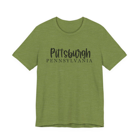 Pittsburgh Map (Print on Back) - Unisex Jersey Short Sleeve Tee T-Shirt - YinzerShop
