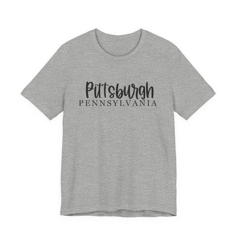 Pittsburgh Map (Print on Back) - Unisex Jersey Short Sleeve Tee T-Shirt - YinzerShop