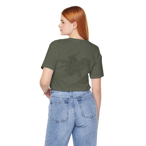 Pittsburgh Map (Print on Back) - Unisex Jersey Short Sleeve Tee T-Shirt - YinzerShop