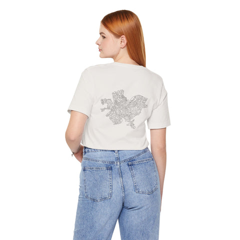 Pittsburgh Map (Print on Back) - Unisex Jersey Short Sleeve Tee T-Shirt - YinzerShop