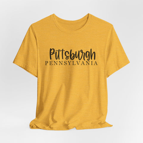 Pittsburgh Map (Print on Back) - Unisex Jersey Short Sleeve Tee T-Shirt - YinzerShop