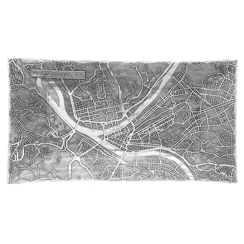 Pittsburgh Map Server – Small Horizon Appetizer Tray | Recycled Aluminum Gift - YinzerShop