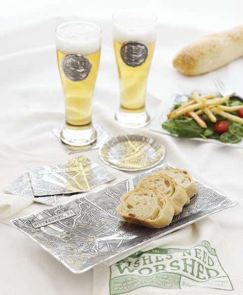 Pittsburgh Map Server – Small Horizon Appetizer Tray | Recycled Aluminum Gift - YinzerShop